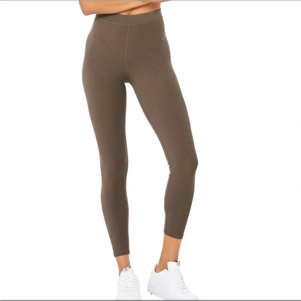 NWOT Alo Yoga RIBBED HIGH-WAIST 7/8 BLISSFUL LEGGING